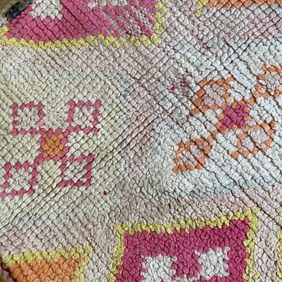 Vintage Moroccan floor cushion pink UNSTUFFED - Picture 3 of 5